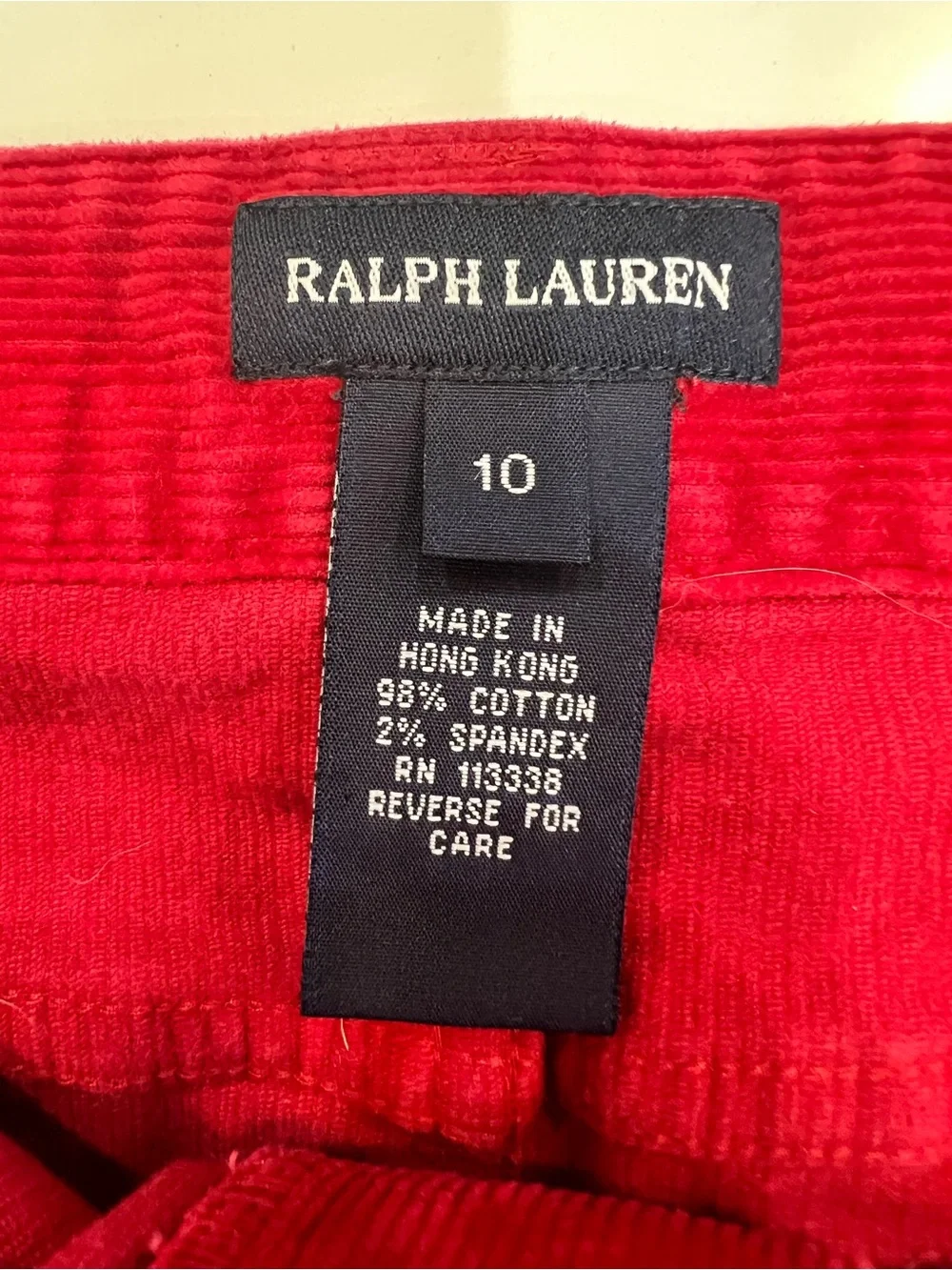 Ralph Lauren Girls Red Corduroy Scottie Dog Embroidered Skirt Size 10 Holiday